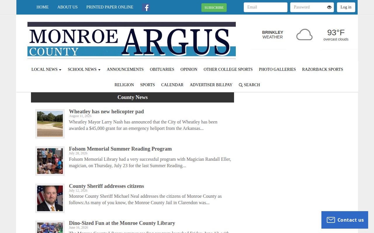 Monroe County Argus local crime news and arrest report section