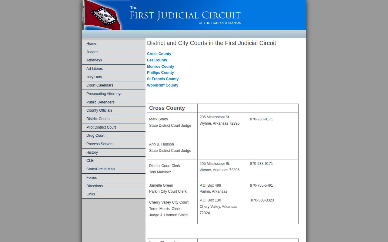 First Judicial Circuit directory for Monroe County warrant court records